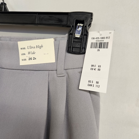 Abercrombie Fitch NWT Gray Ultra High Wide Leg Dress Pants Size 26 $90 Retail - Picture 2 of 10